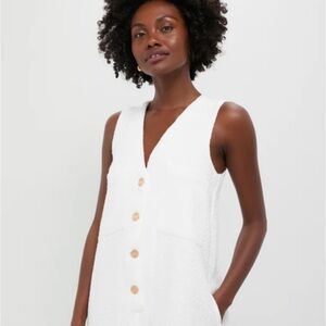 White Button-Down Swim Cover-Up